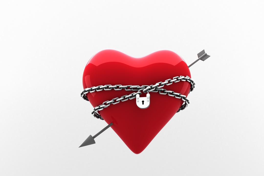 Heart with Arrow, Padlock and Chain on Transparent Background for Valentine's Day - Download Free Stock Images Pikwizard.com