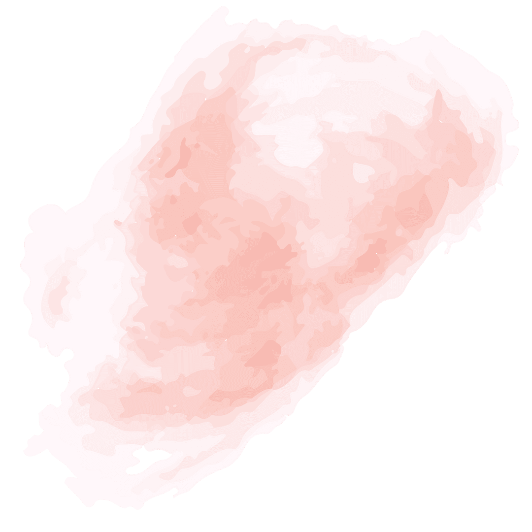 Creative abstract shape art in watercolor style on transparent background