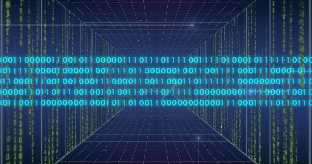 Binary Code Tunnel Depicting Digital Future