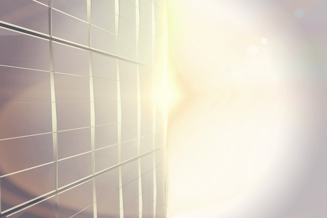 Sunburst Reflection on Transparent Glass Building Facade