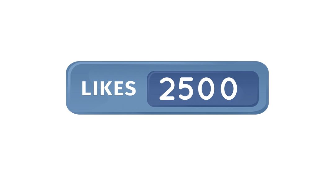 Digital Like Button Showing 2500 Likes Achievement