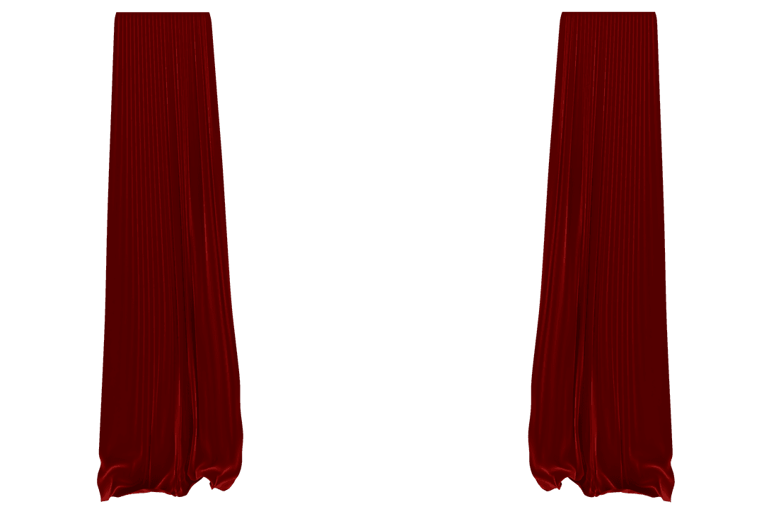 Red Transparent Curtains Draped Elegantly On Sides