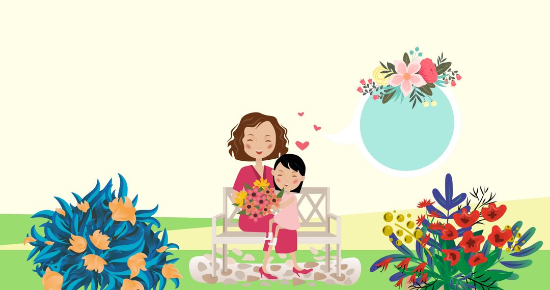 Mother and Daughter Bonding in a Garden Setting