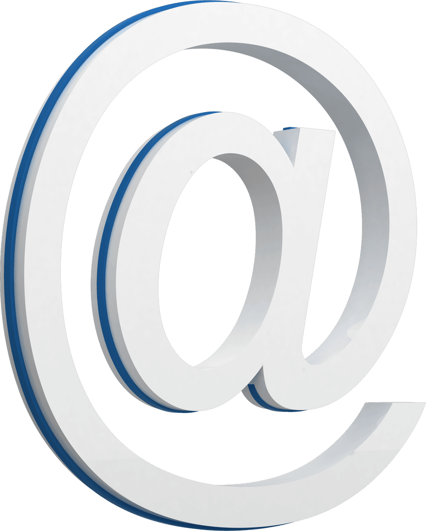 Transparent 3D At Email Symbol Communication Background
