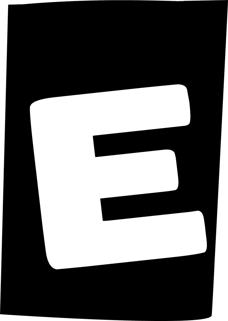 Stylized Uppercase Letter E Icon on Transparent Background