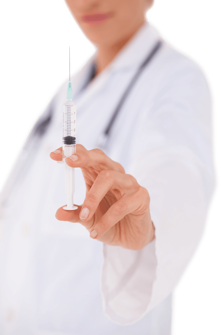 Healthcare Professional Holding Transparent Syringe Thoughtfully