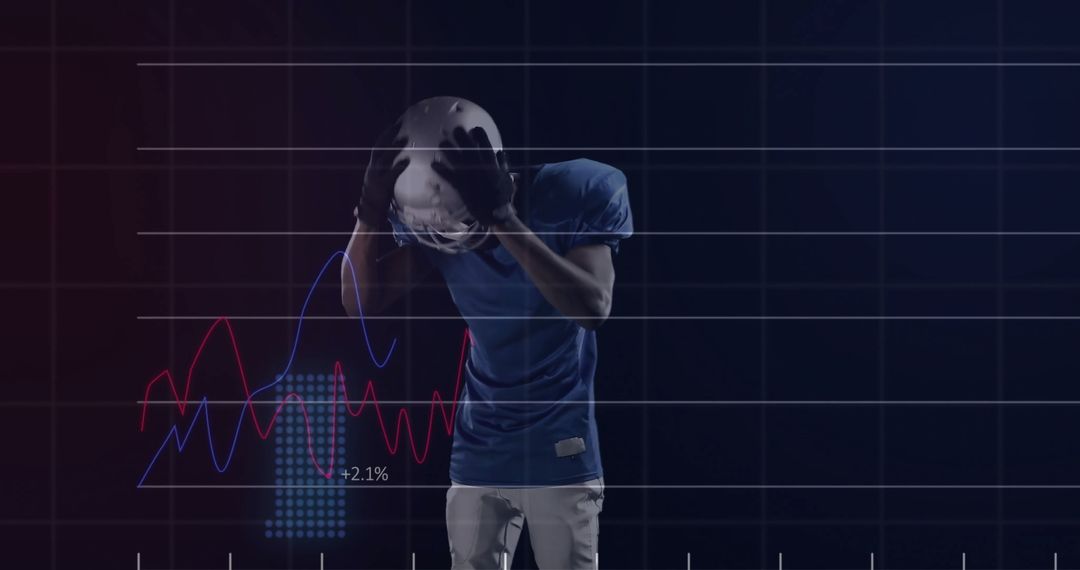 Football Player with Data Analytics Graph