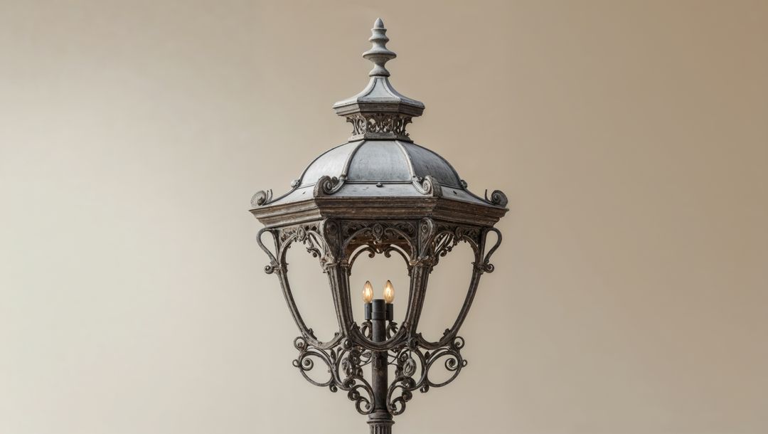 Victorian style decorative lamp with filigree detail in trieste, italy