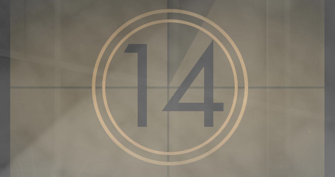 Vintage Movie Countdown Timer to 14 Seconds