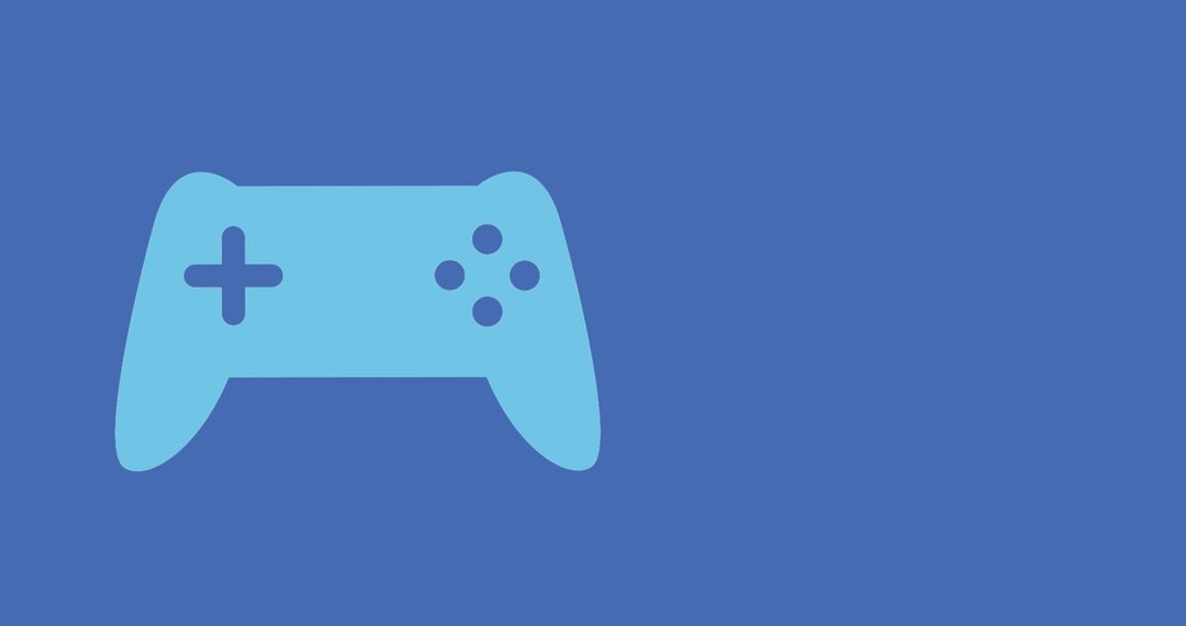Minimalistic Blue Gamepad Icon on Monochrome Background