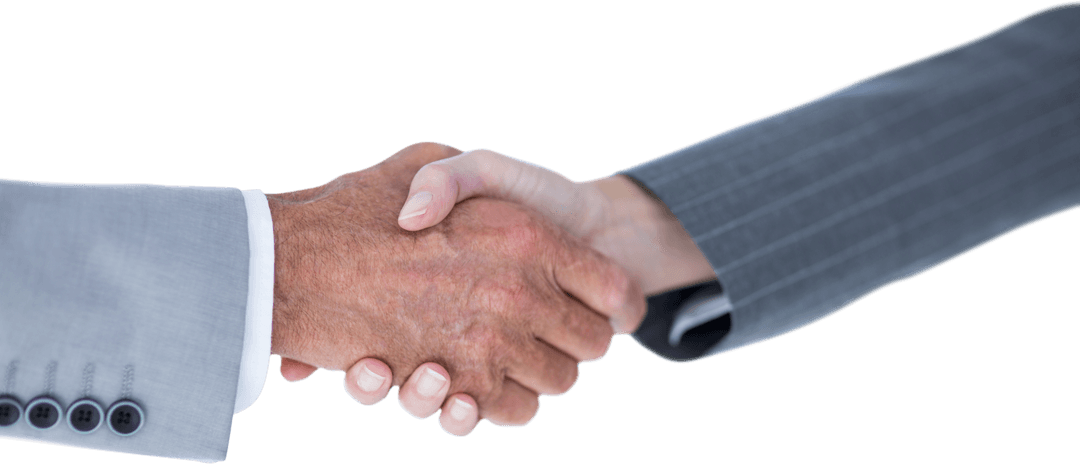Transparent Business Handshake Symbolizing Partnership and Agreement