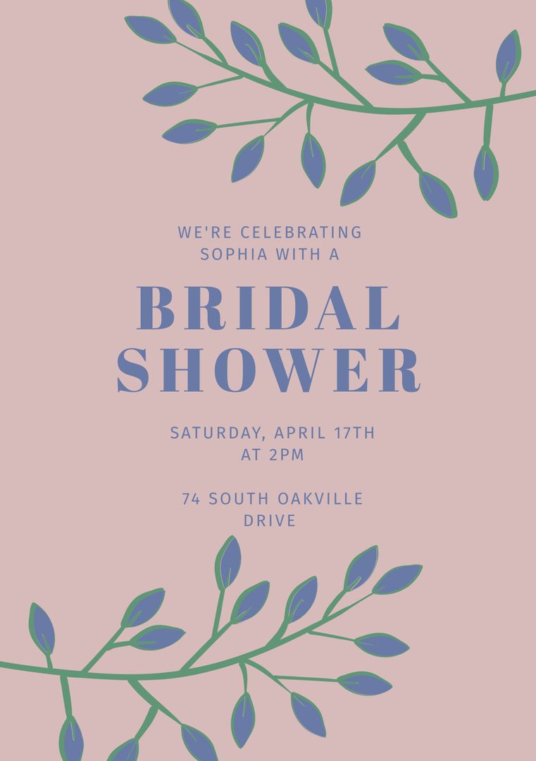 Elegant Bridal Shower Invitation with Floral Design - Download Free Stock Templates Pikwizard.com