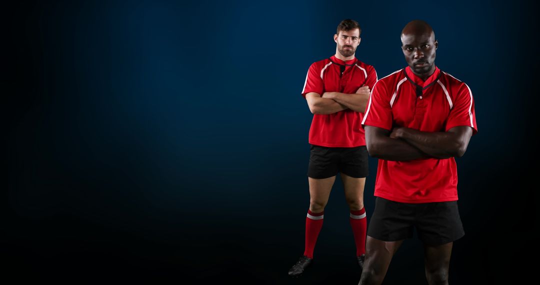 Diverse Rugby Players Displaying Team Strength