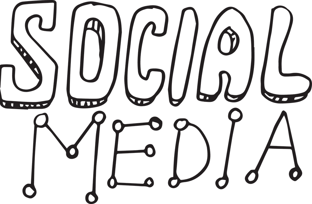 Social Media Text Illustration with Transparent Background