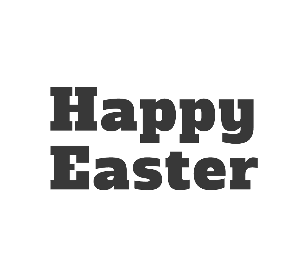 Digital Transparent Happy Easter Text Isolated Illustration