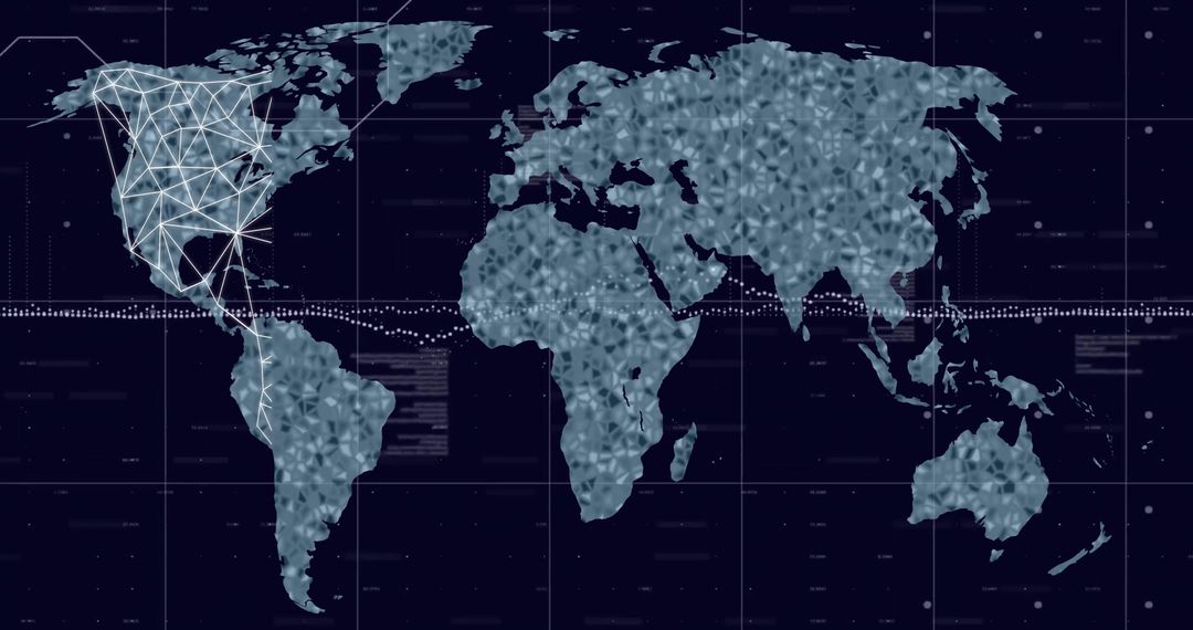 Global Network Connectivity over World Map with Data Points