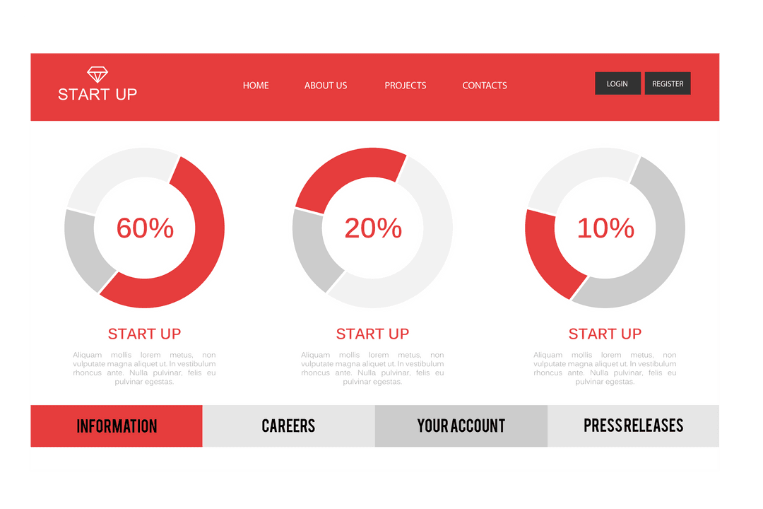 Transparent Website Design with Colorful Diagrams - Download Free Stock Images Pikwizard.com