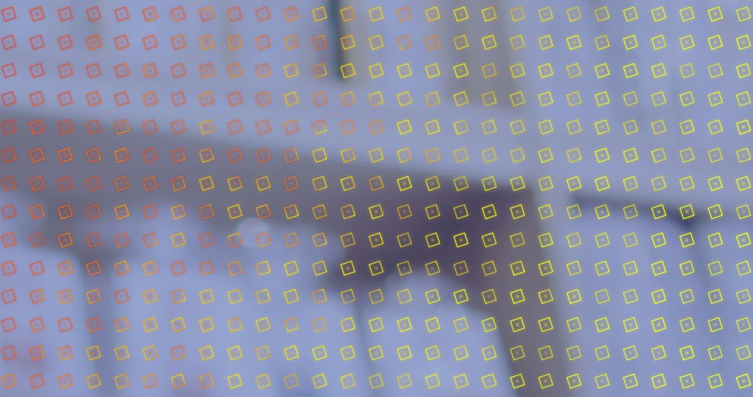 Colorful Geometric Grid on Blurred Background