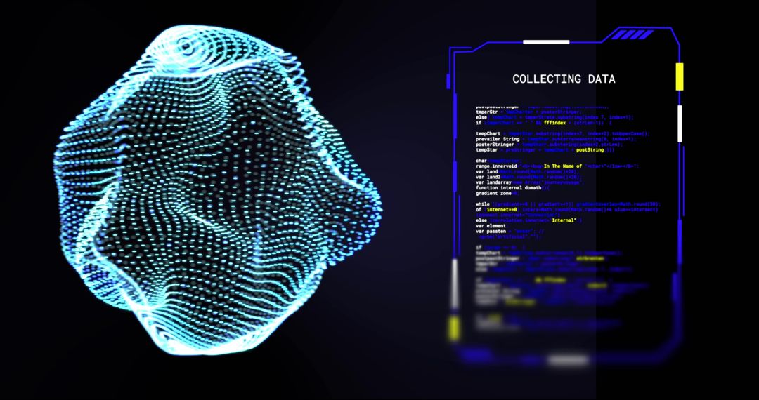 3d glowing network interface with data processing overlay - Free Images, Stock Photos and Pictures on Pikwizard.com