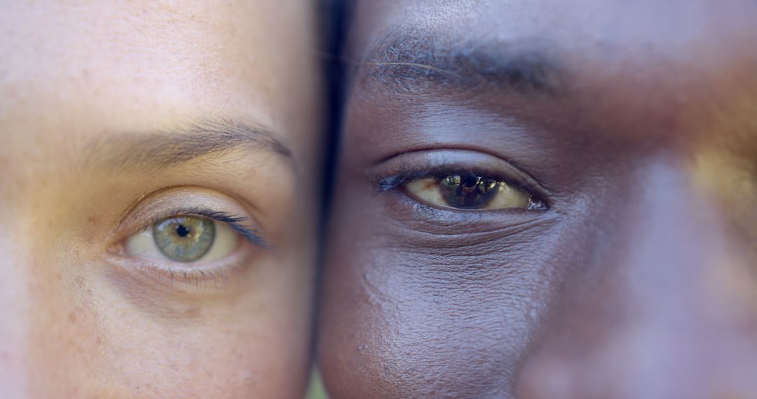 Close-Up of Diverse Eyes Showing Connection and Unity