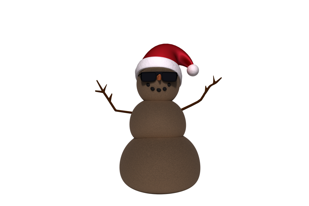 Cool Festive Snowman with Santa Hat and Sunglasses - Transparent Background - Download Free Stock Images Pikwizard.com