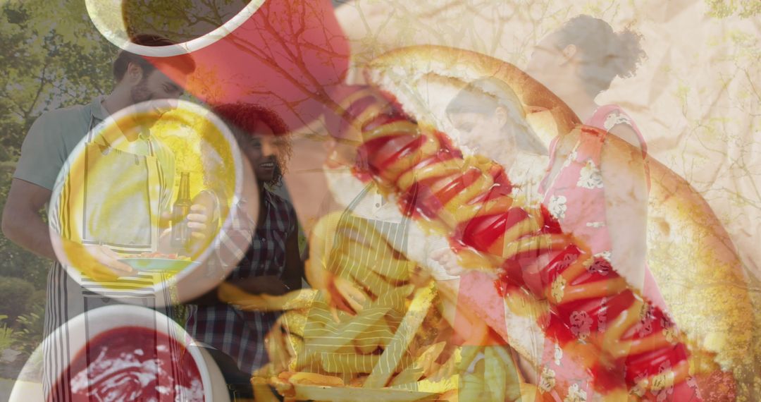 Joyful Barbecue Gathering with Hot Dogs and Friends