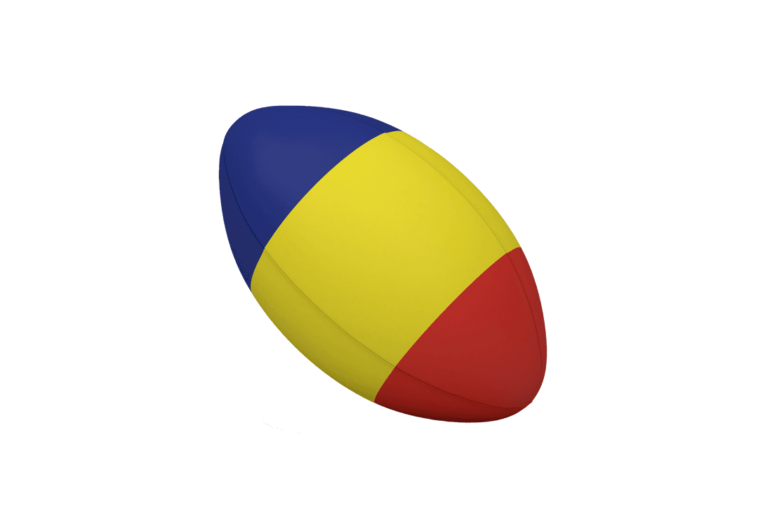 Colorful Rugby Ball on Transparent Background Vector