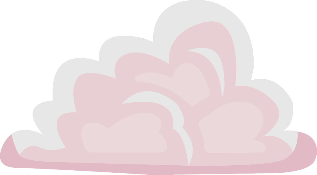 Whimsical Pastel Cloud with Soft Lobes on Transparent Background