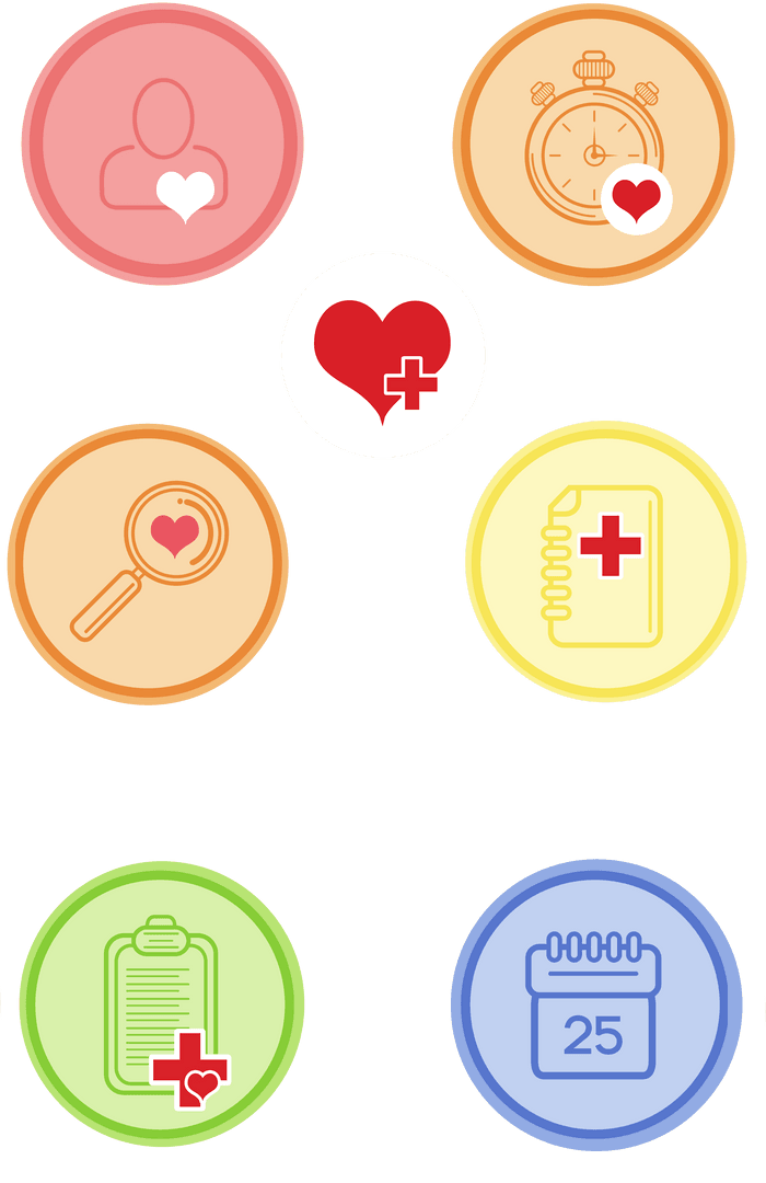 Colorful Medical Icons on Transparent Background for Healthcare Usage