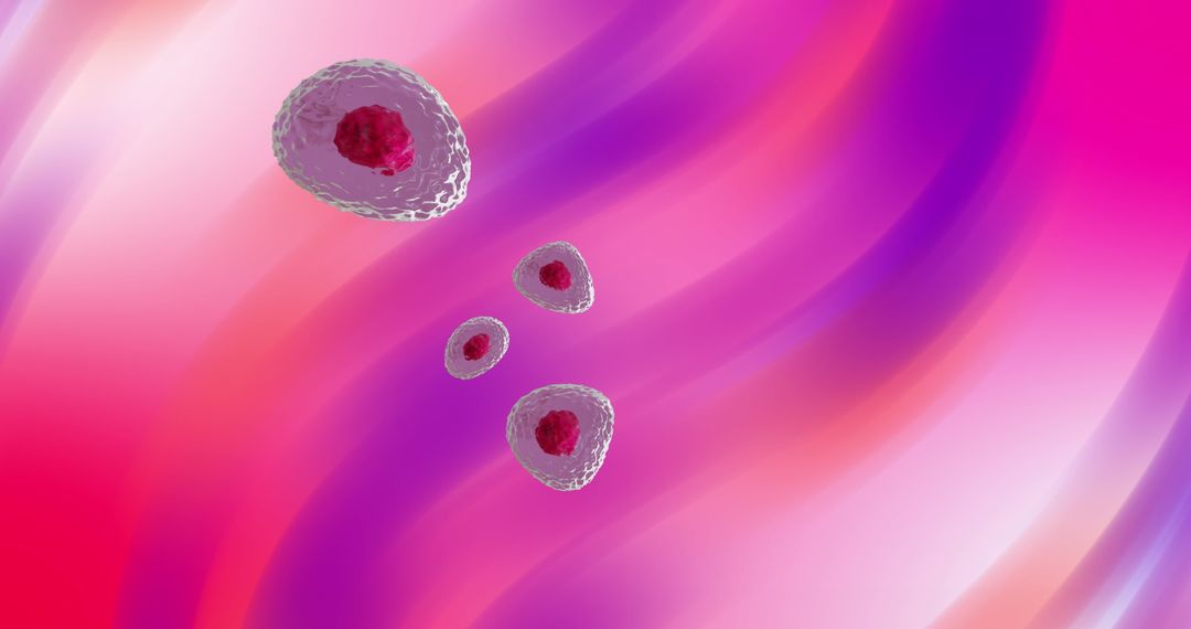 Microscopic View of Cells on Vibrant Gradient Background