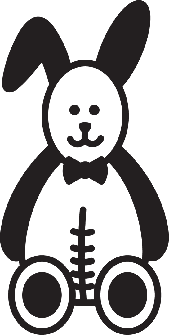 Vector Illustration of Toy Bunny on Transparent Background