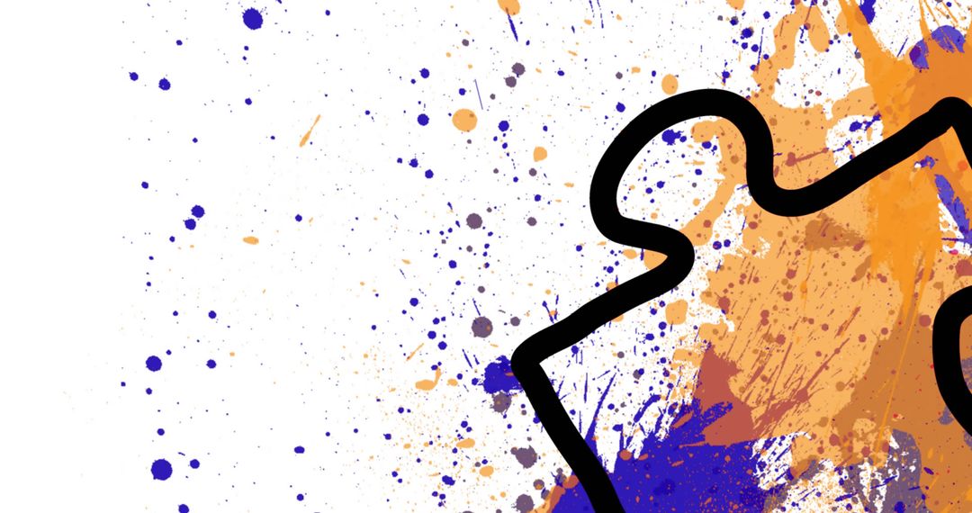 Puzzle Piece and Question Mark on Colorful Splashes