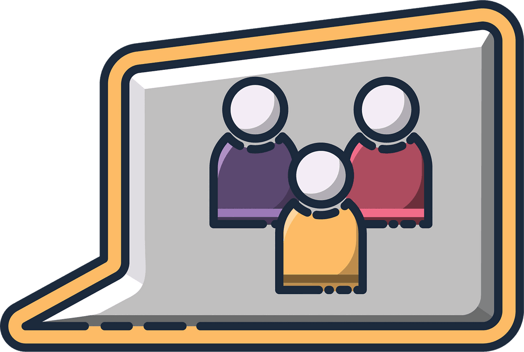 Transparent Speech Bubble with Abstract People Symbols