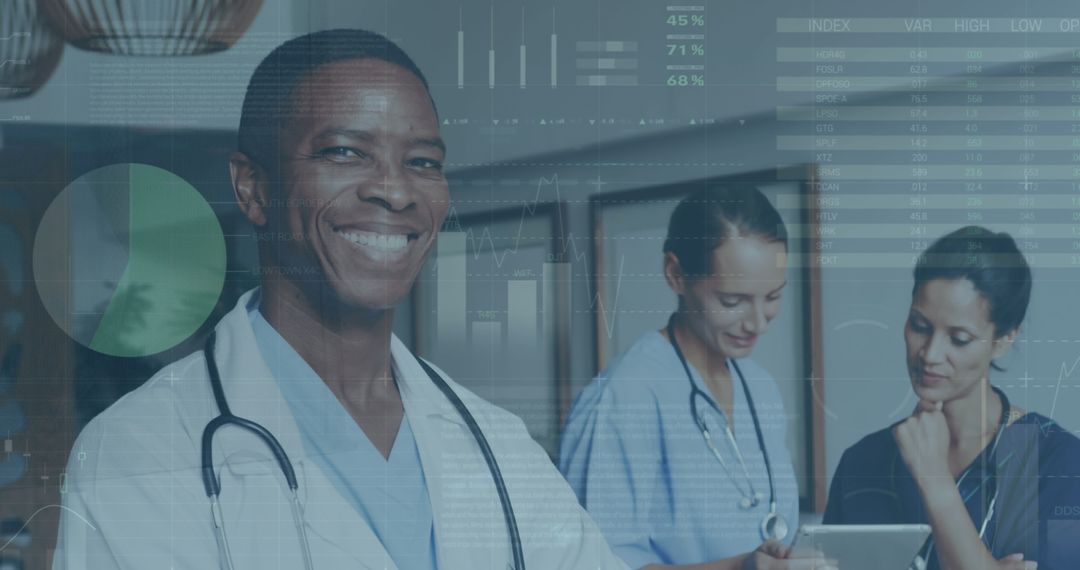 Confident Medical Team Engaged in Modern Digital Healthcare Technology