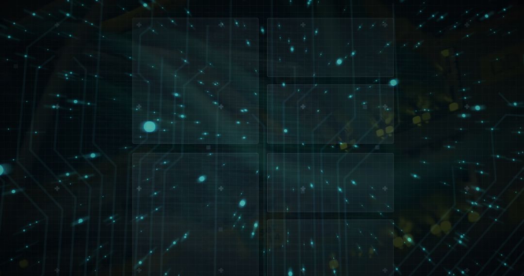 Futuristic Circuit Board with Holographic Dots