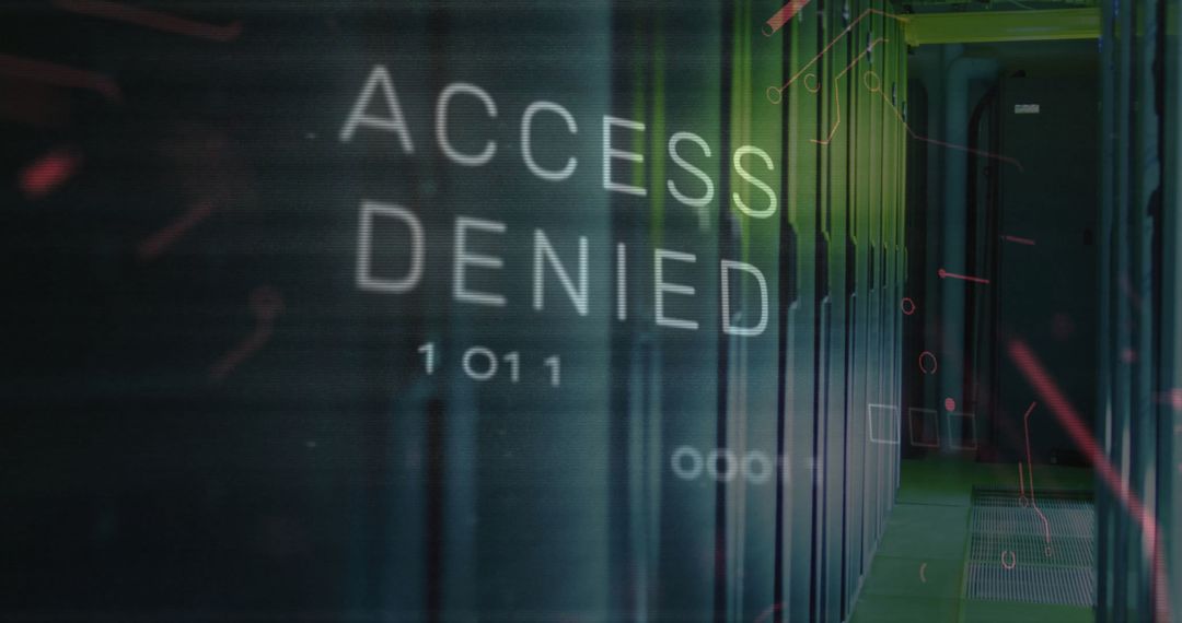 Access Denied Sign in a Server Room Environment