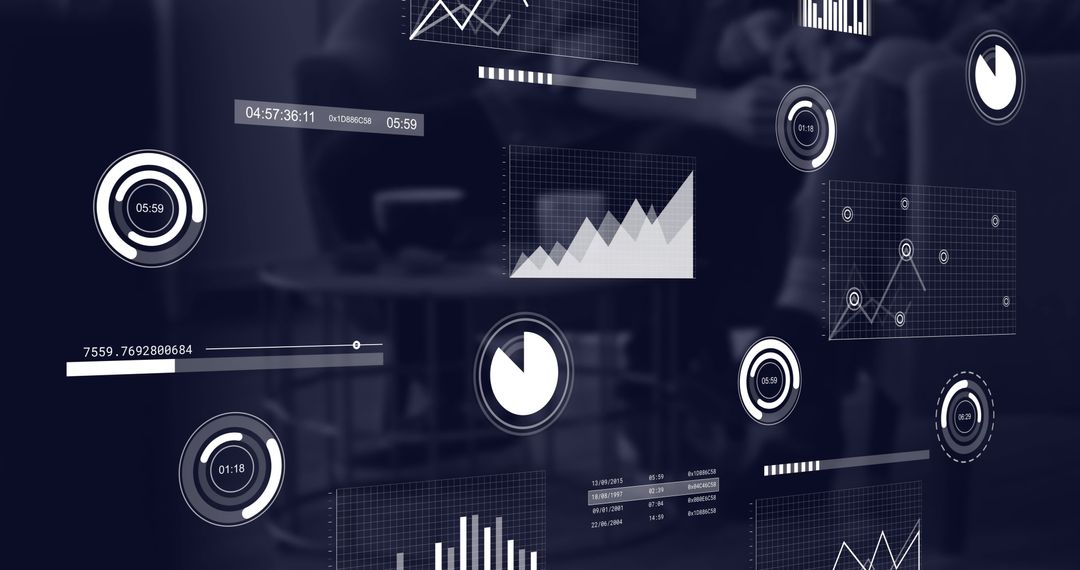 Business Analytics in Modern Office with Infographics