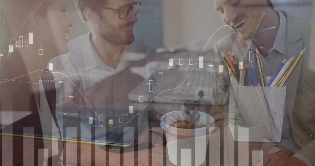 Diverse Business Team Analyzing Stock Data in Office