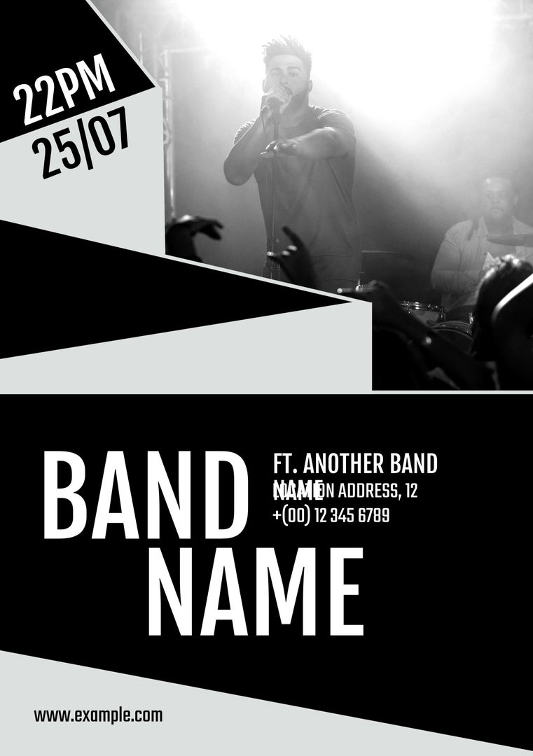 Energetic Live Band Performing Concert Promotion Template