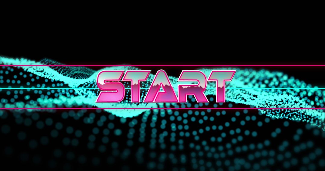 Futuristic Start Text in Pink Neon Style