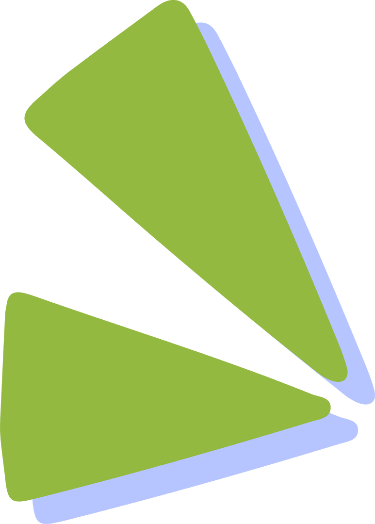 Abstract Green Wedges Geometry on Transparent Background