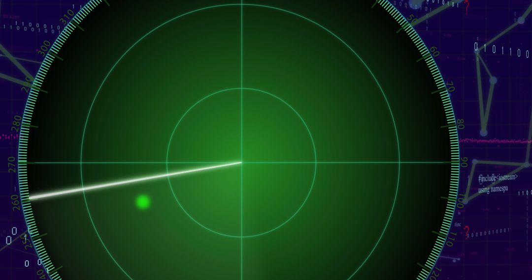 Digital Interface with Animated Radar Overlay