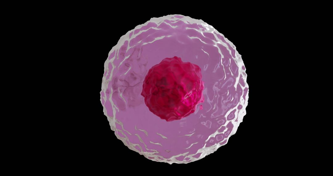 Microscopic View of Cell on Black Background