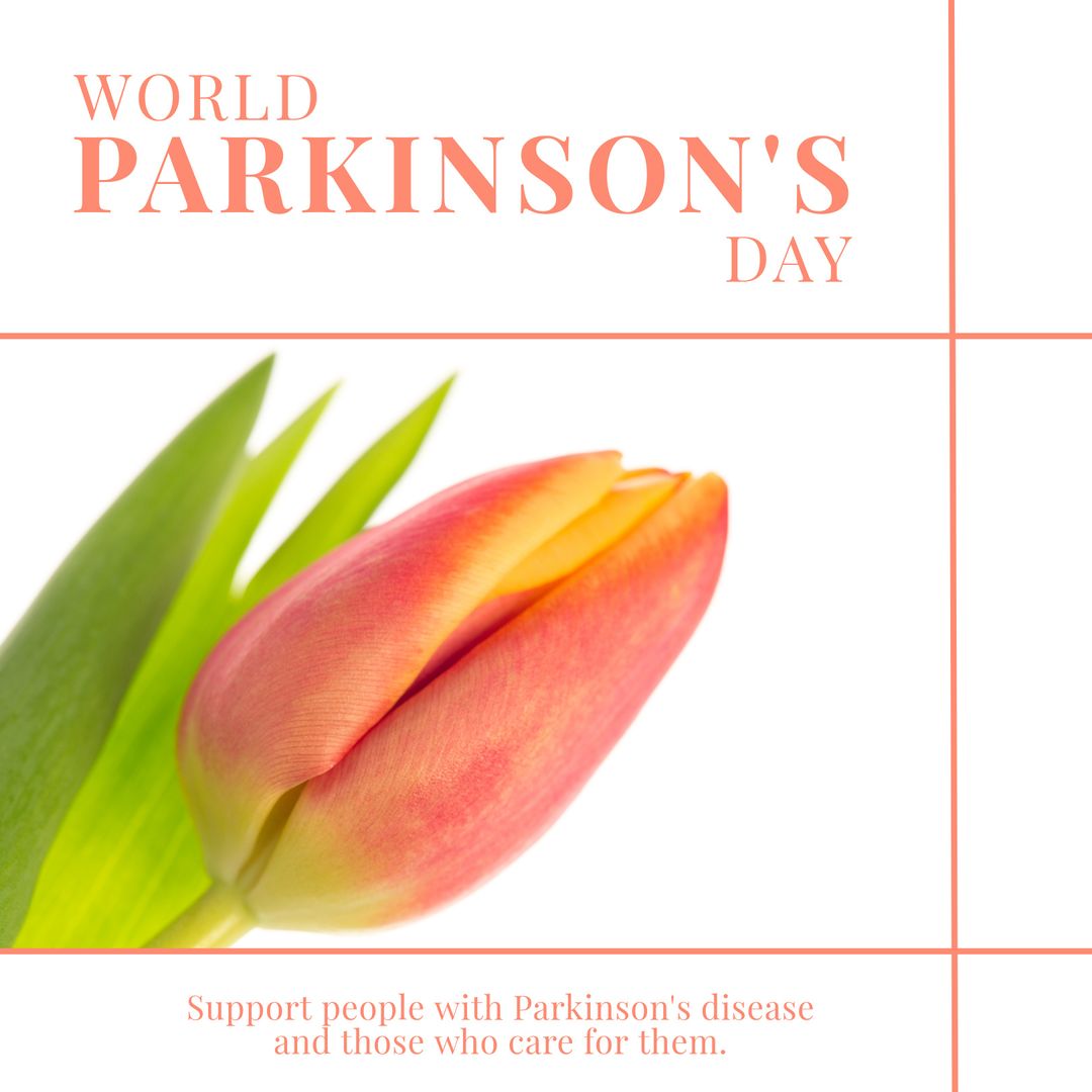 World Parkinson's Day Awareness Poster with Tulip Flower