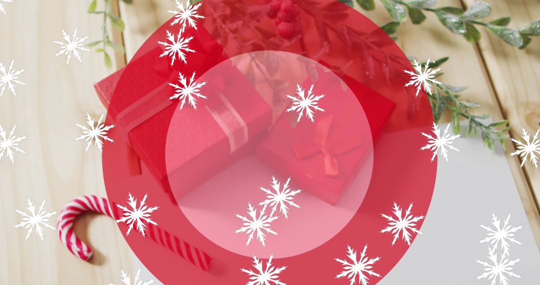 Festive Christmas Scene with Decorations and Candy Cane