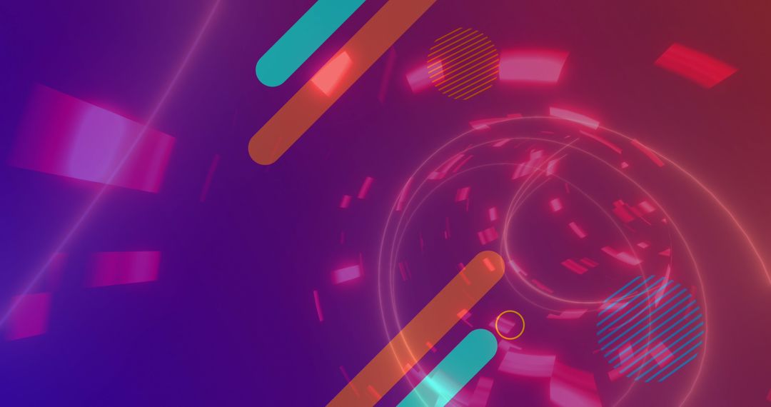 Futuristic Digital Tunnel with Vibrant Lines and Patterns