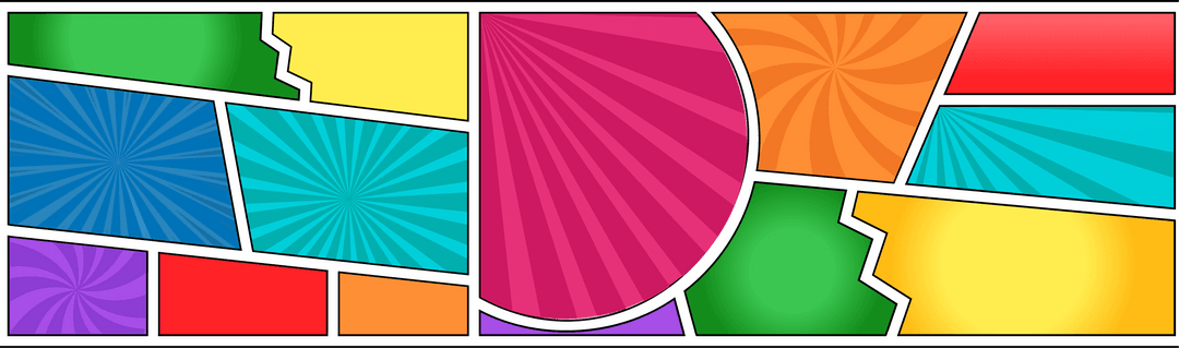 Colorful Abstract Geometric Splash Art with Transparent Gradients