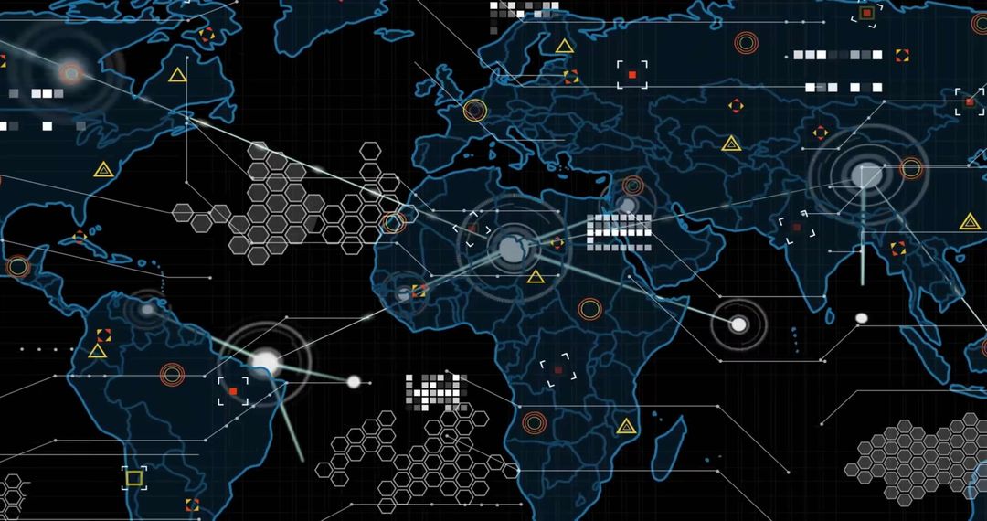 Global Network Map with Data Processing Interfaces - Free Images, Stock Photos and Pictures on Pikwizard.com