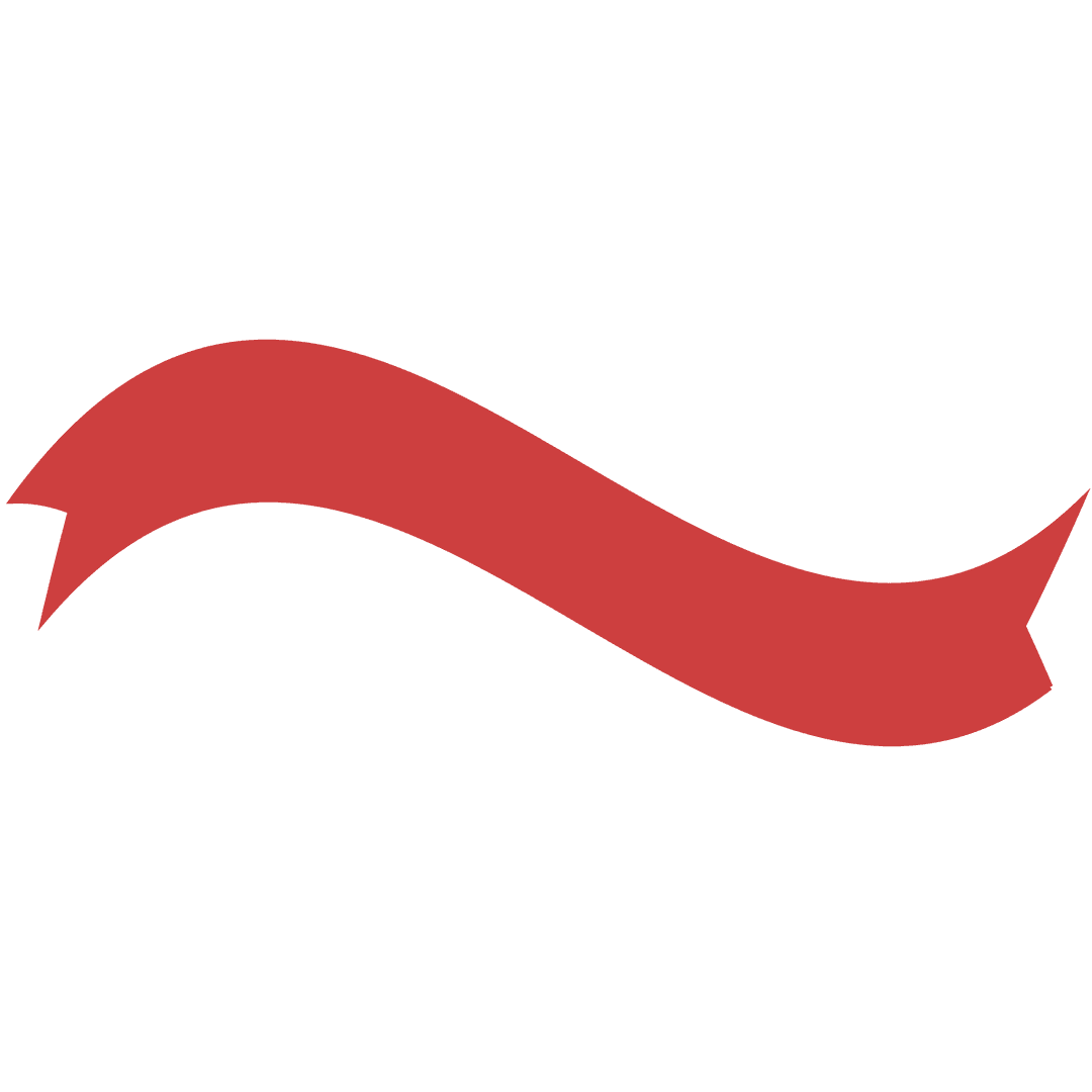 Curved Red Ribbon on Transparent Background for Versatile Graphic Use