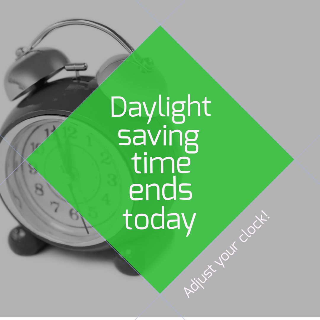 Reminder: Daylight Saving Time Ends Today with Vintage Alarm Clock - Download Free Stock Templates Pikwizard.com